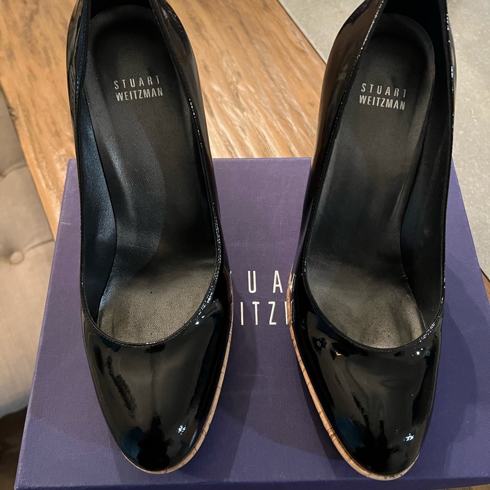 Stuart Weitzman Glossy Black Heels